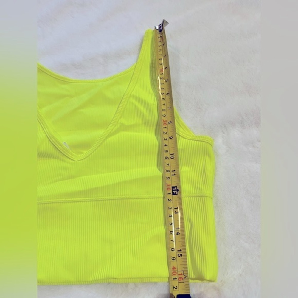 Lululemon Yellow Power Pivot Ribbed Reversible Tank Top sz 10 performance active - Picture 4 of 8